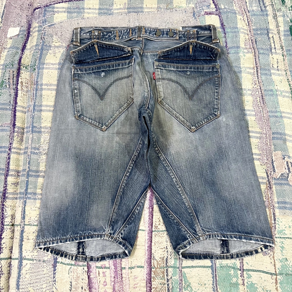 Vintage Levis Engineered Shorts Mens 34 Blue Cinch Back 10th Anniversary Twisted